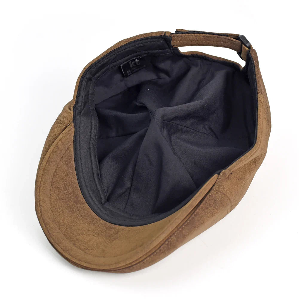 Allerton Vintage Leather Flat Cap