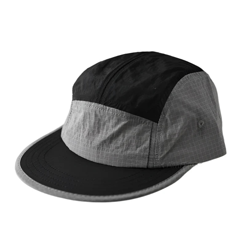Bicolor Short Brim Patchwork Baseball Cap