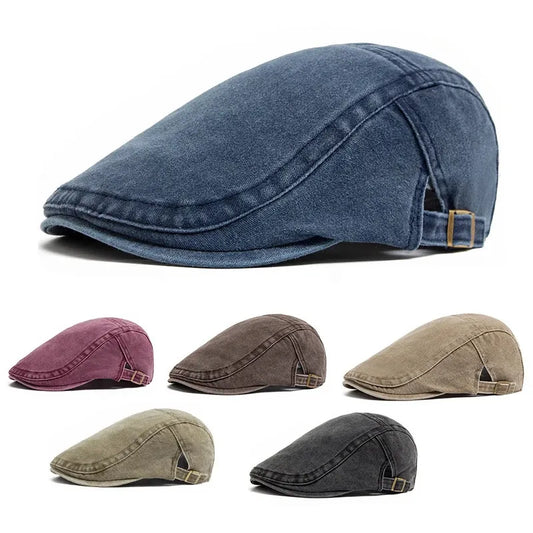 Classic Plaid Cotton Newsboy Cap