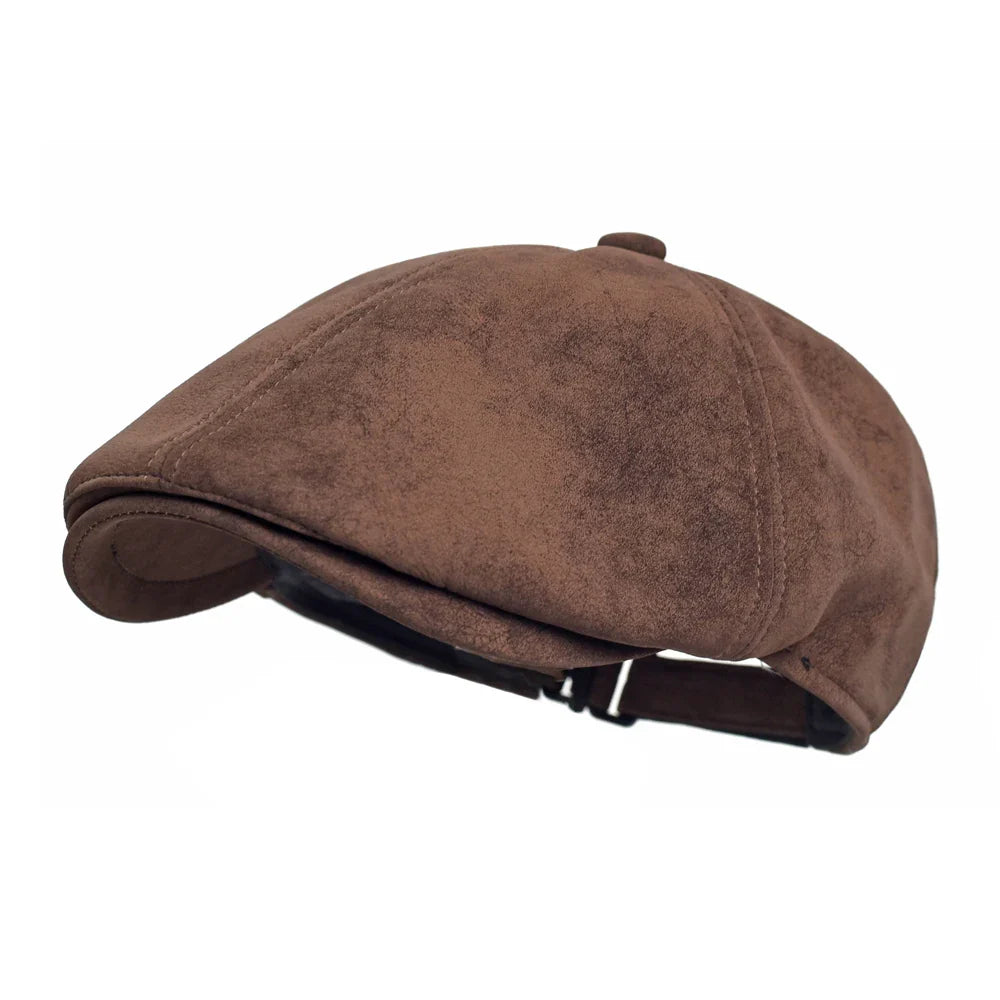 Allerton Vintage Leather Flat Cap