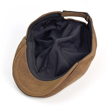 Allerton Vintage Leather Flat Cap