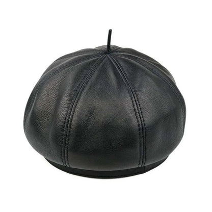 Anneux Genuine Leather Beret