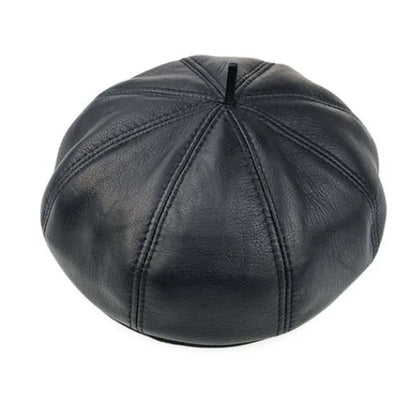 Anneux Genuine Leather Beret