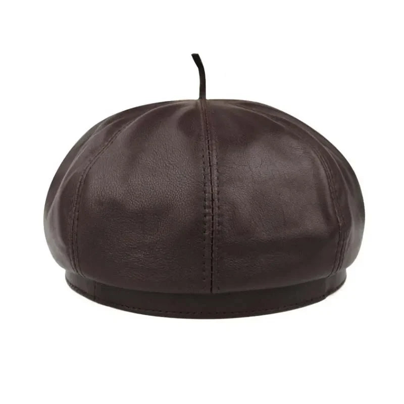 Anneux Genuine Leather Beret