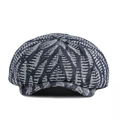 Autumn Leaves Denim Newsboy Cap