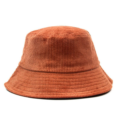 Autumn Plain Corduroy Bucket Hat