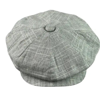 Aviñon Gray Linen Newsboy Cap