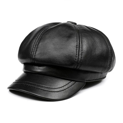 Aviñon Genuine Leather Newsboy Cap