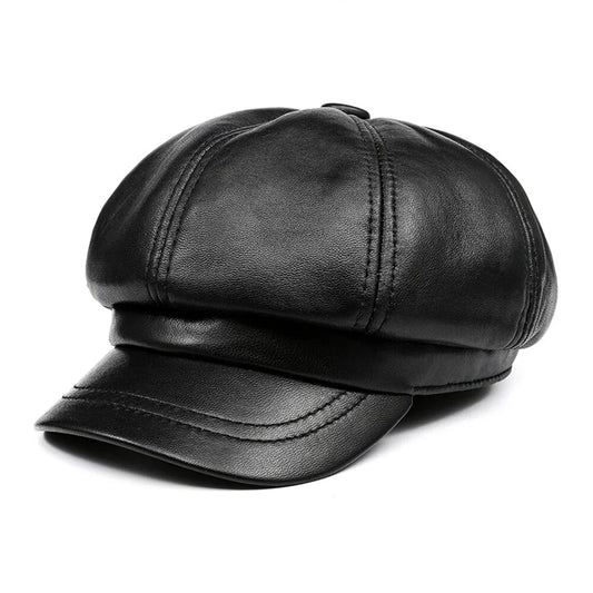 Aviñon Genuine Leather Newsboy Cap