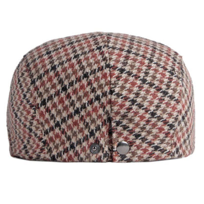 B&T Plaid Houndstooth Flat Cap