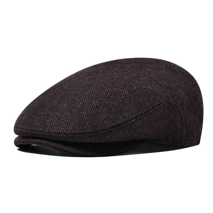 Bellamy Wool Herringbone Flat Cap