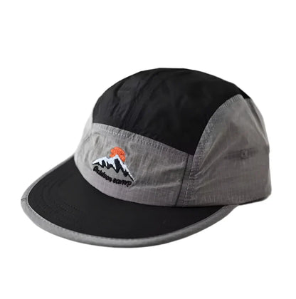 Bicolor Short Brim Patchwork Baseball Cap