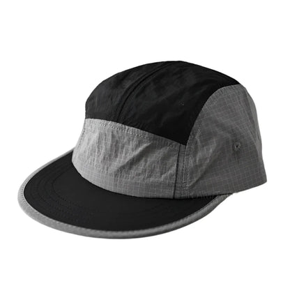 Bicolor Short Brim Patchwork Baseball Cap