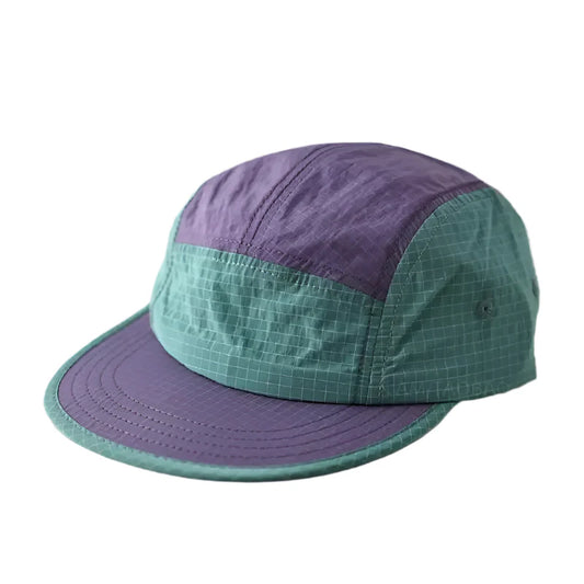 Bicolor Short Brim Patchwork Baseball Cap