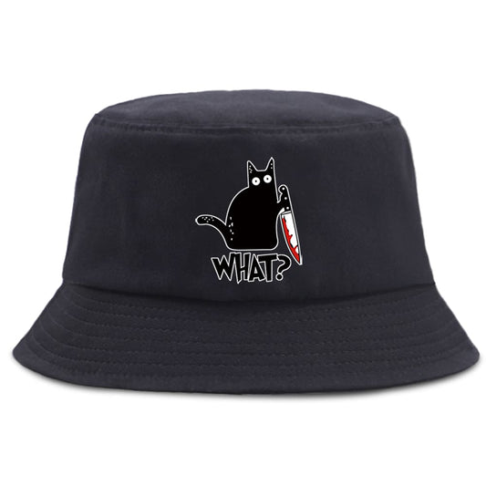 Black Cat & Knife Bucket Hat