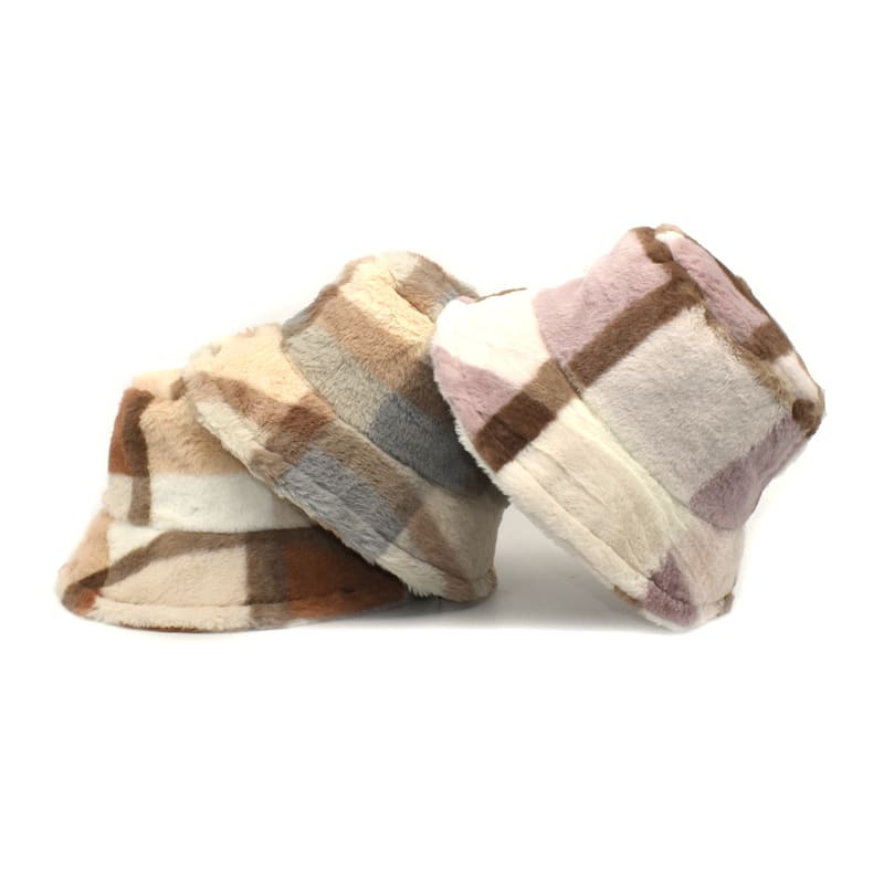 plaid-fisherman-headwear-winter-furry-panels