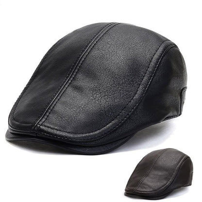 Bruk Vintage Leather Flat Cap