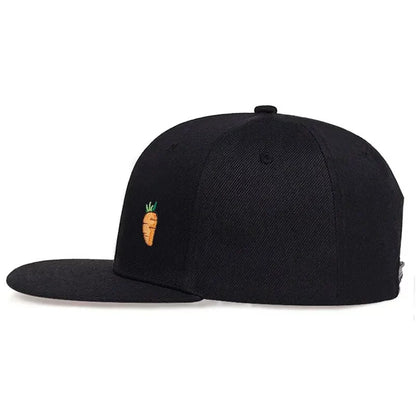 Carrot Black Snapback Cap
