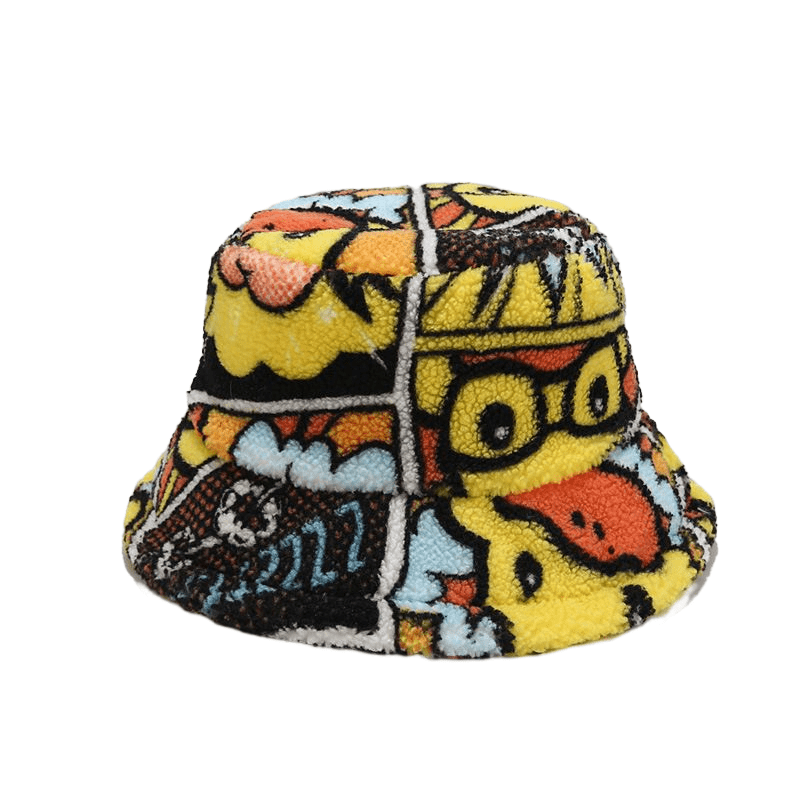 cartoon-painting-furry-winter-fisherman-headwear