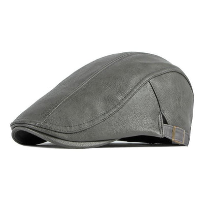 Clark Leather Flat Cap