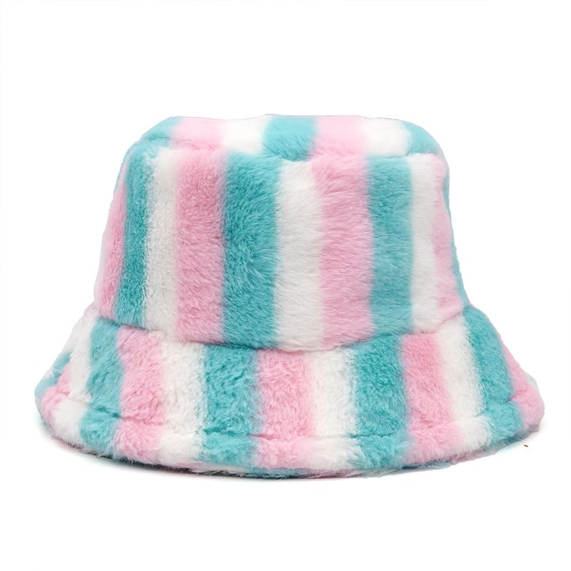 multicolor-rainbow-fairytale-lined-barred-fisherman-headwear-winter-adjustable-cord-cold-protection