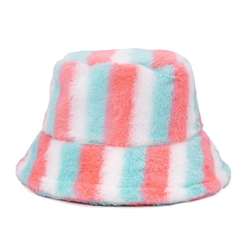 multicolor-rainbow-fairytale-lined-barred-fisherman-headwear-winter-adjustable-cord-cold-protection