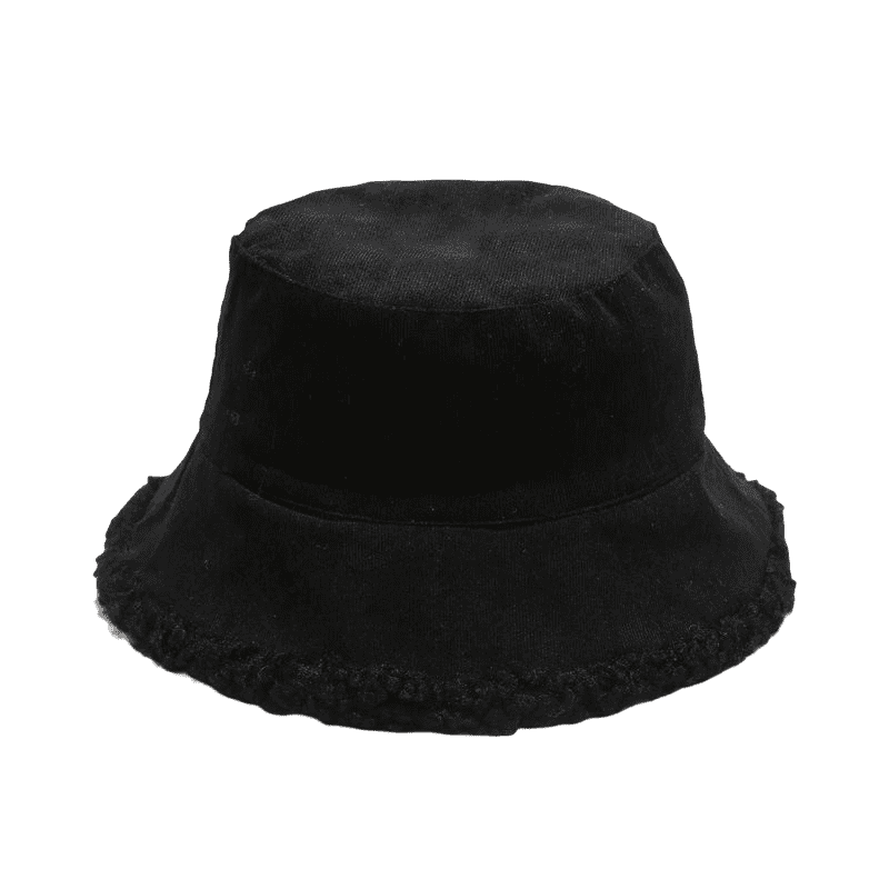 Corduroy Lamb Fur Bucket Hat
