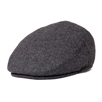 Croix Herringbone Wool Flat Cap