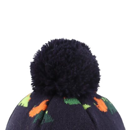 Dinosaurs Kids Winter Earflaps Pom Pom Beanie