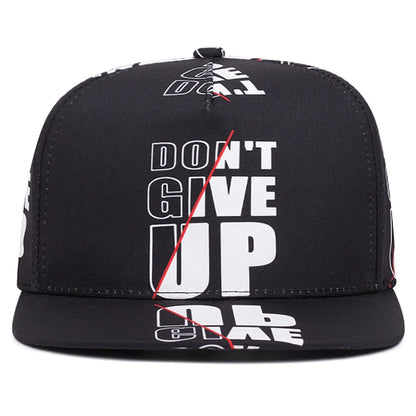Don't Give Up Black Snapback Cap