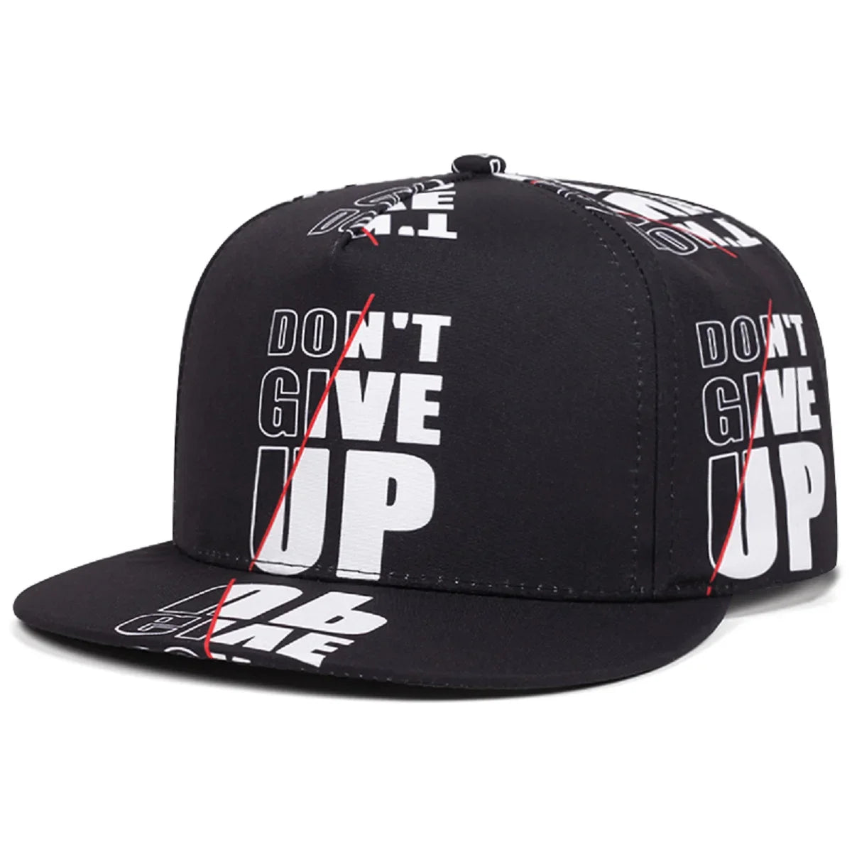 Don't Give Up Black Snapback Cap