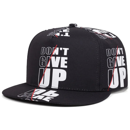 Don't Give Up Black Snapback Cap