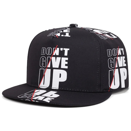 Don't Give Up Black Snapback Cap