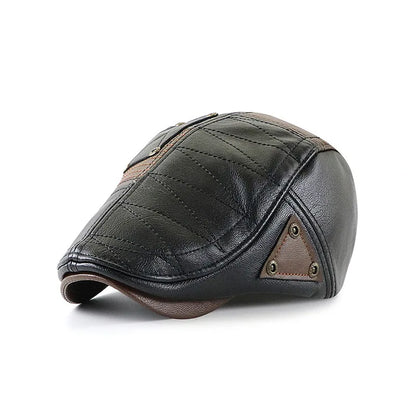 Douglas Leather Duckbill Flat Cap