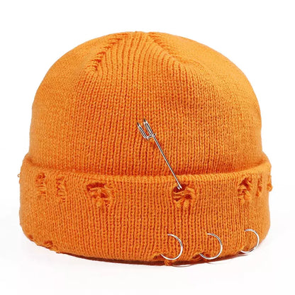 Downtown Metal Rings Short Docker Beanie