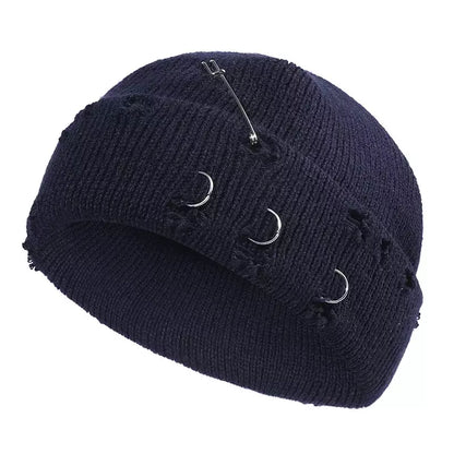 Downtown Metal Rings Short Docker Beanie