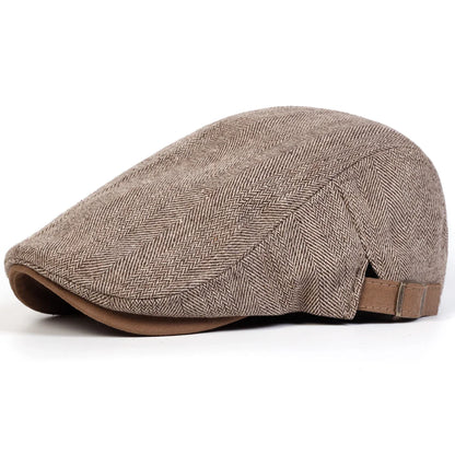 Dylan Herringbone Flat Cap