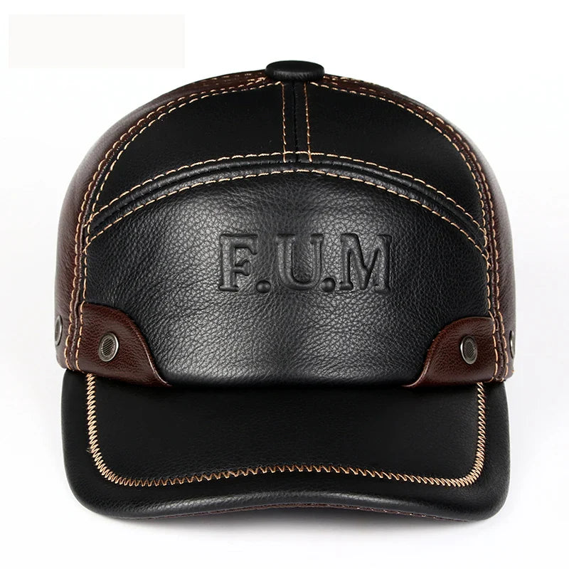 FUM Genuine Leather Baseball Cap