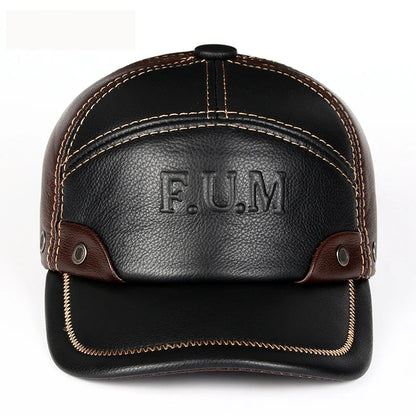 FUM Genuine Leather Baseball Cap