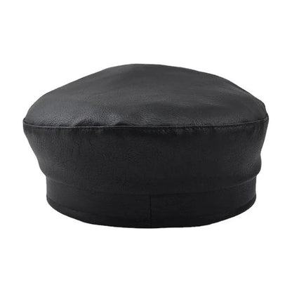 Fiddler Black Leather Sailor Cap