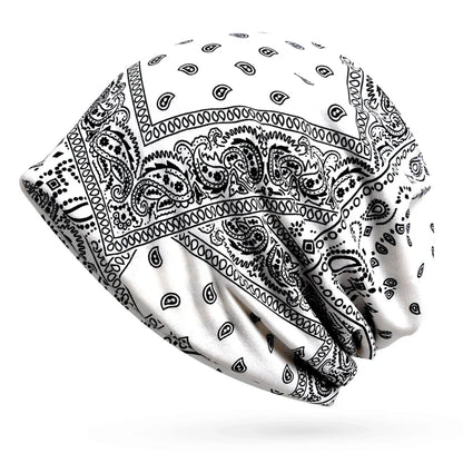 Floral Cashew Cotton Snood Beanie