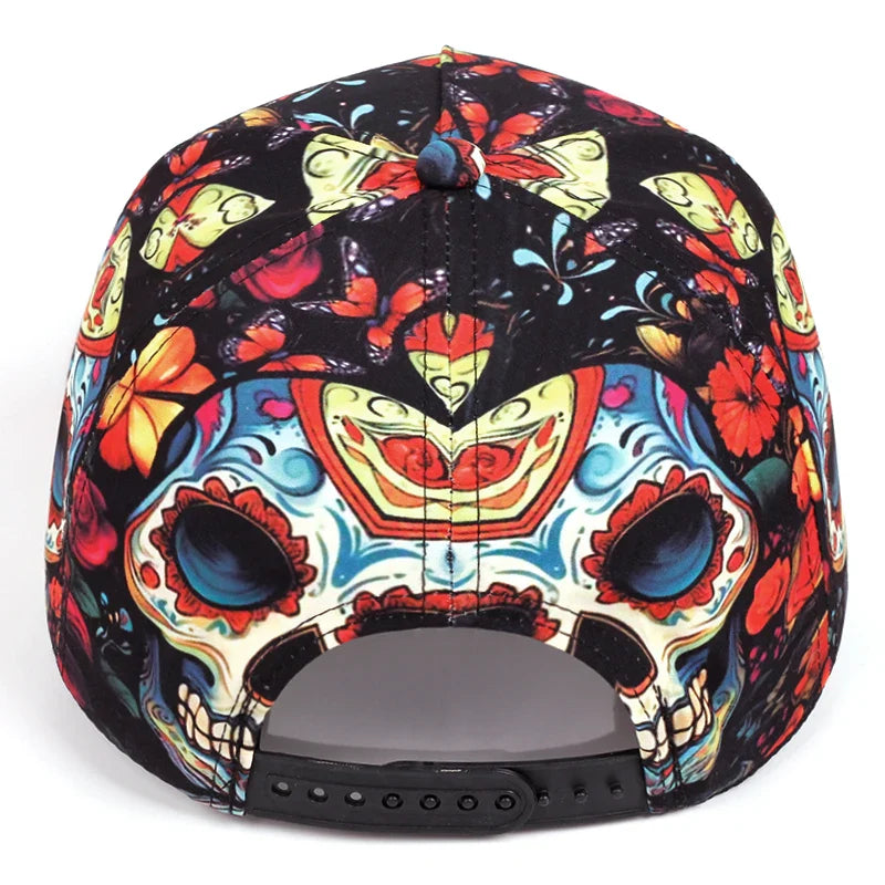 Floral Zombie Multicolor Snapback Cap