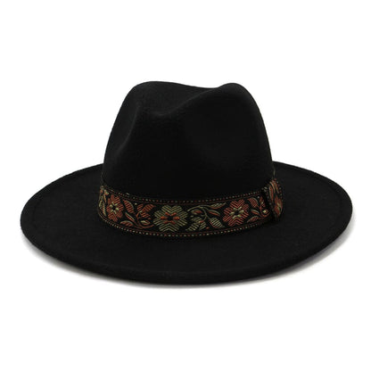 Floral Ribbon Fedora Hat