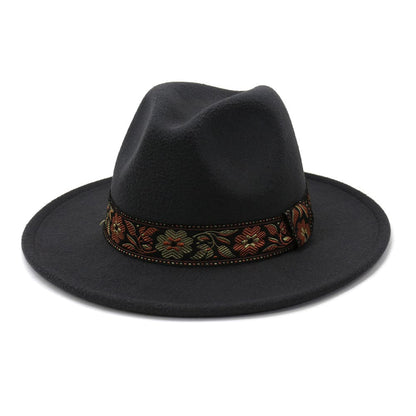 Floral Ribbon Fedora Hat