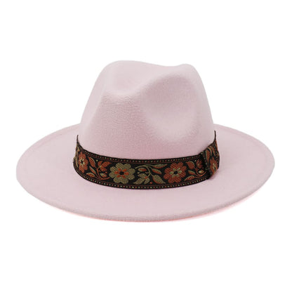 Floral Ribbon Fedora Hat