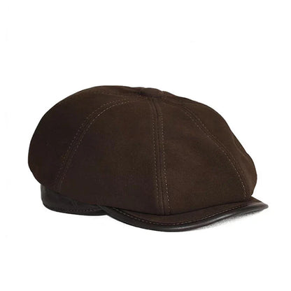 Frampton Genuine Leather Newsboy Cap
