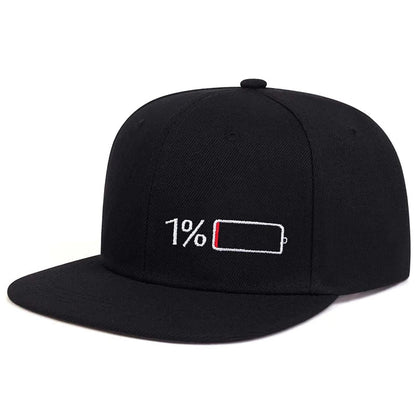 Full-Empty Battery Black Snapback Cap