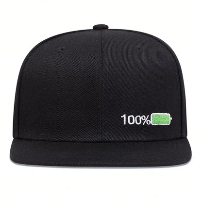 Full-Empty Battery Black Snapback Cap