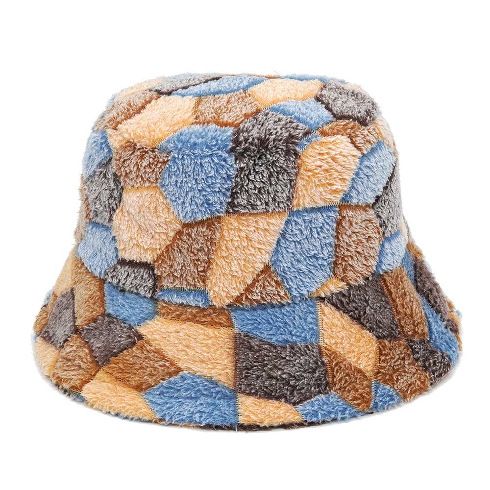 panels-multicolor-furry-fisherman-headwear-winter