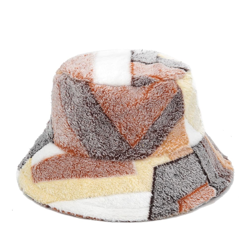 panels-multicolor-furry-fisherman-headwear-winter